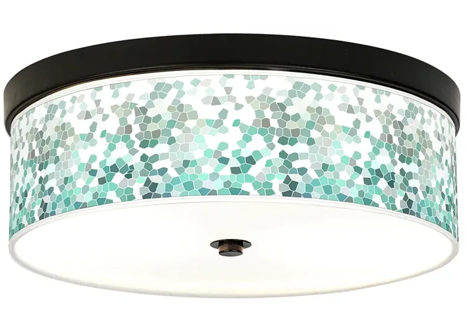 Aqua Mosaic Giclee Energy Efficient Bronze Ceiling Light