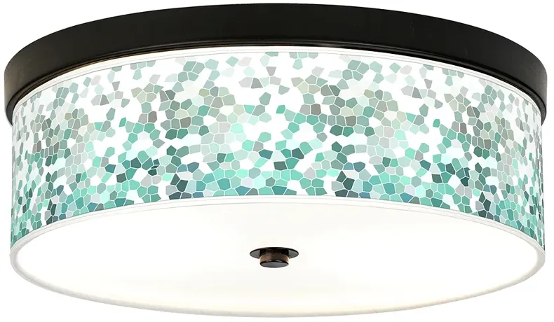 Aqua Mosaic Giclee Energy Efficient Bronze Ceiling Light