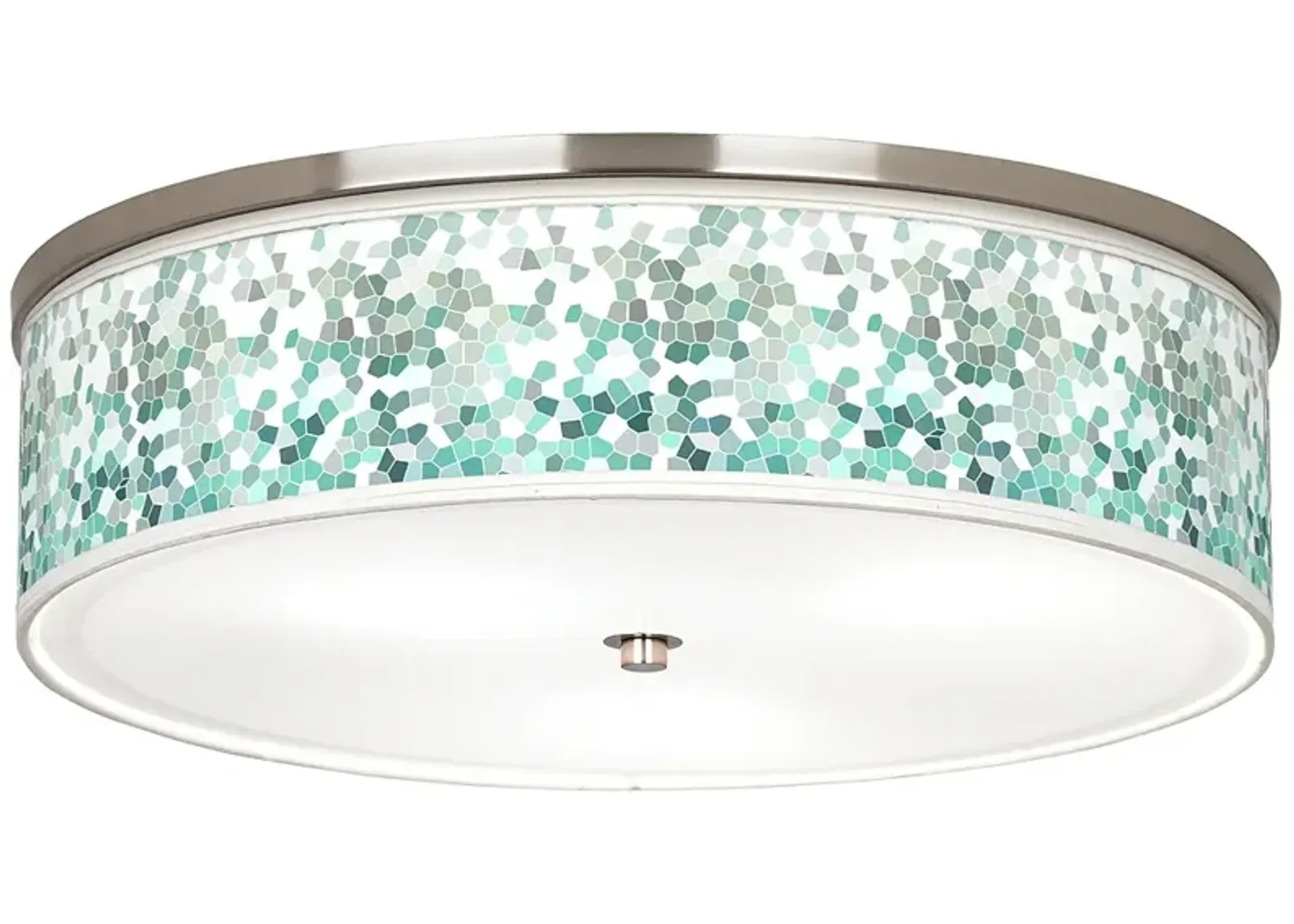 Aqua Mosaic Giclee Nickel 20 1/4" Wide Ceiling Light