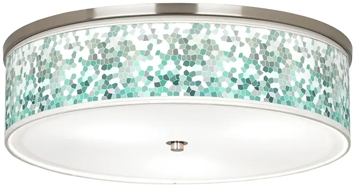 Aqua Mosaic Giclee Nickel 20 1/4" Wide Ceiling Light