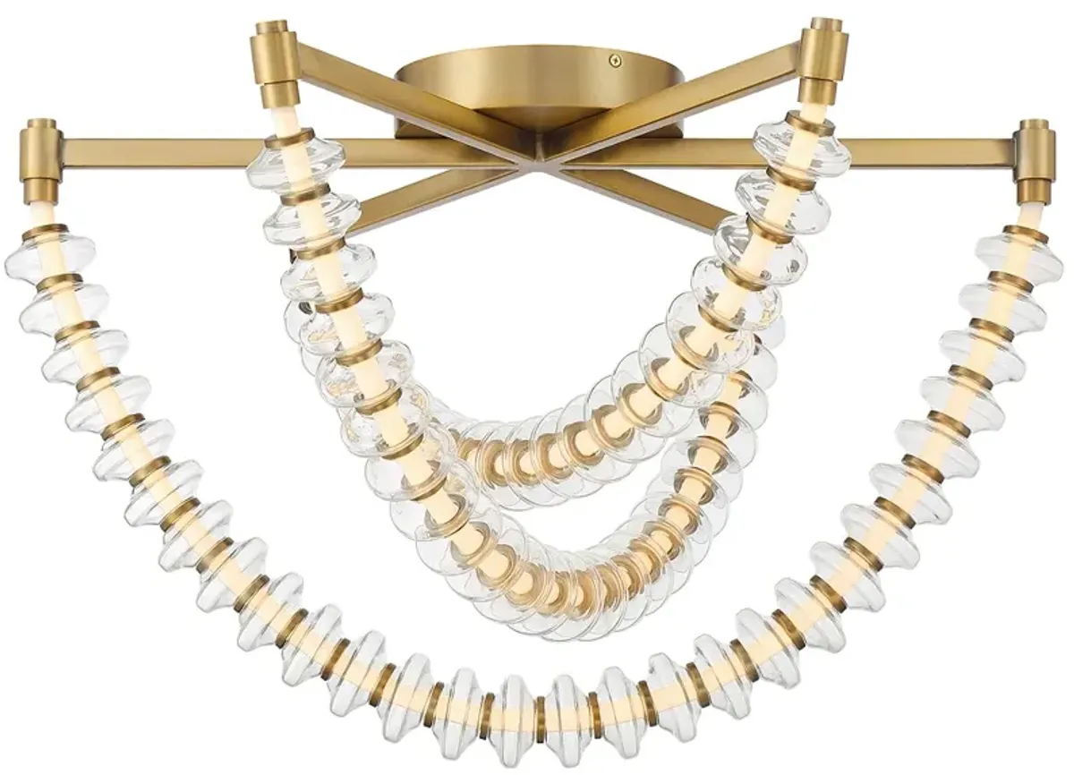 Minka-Lavery Pearl LED 28-in Legacy Brass Indoor Flush Mount