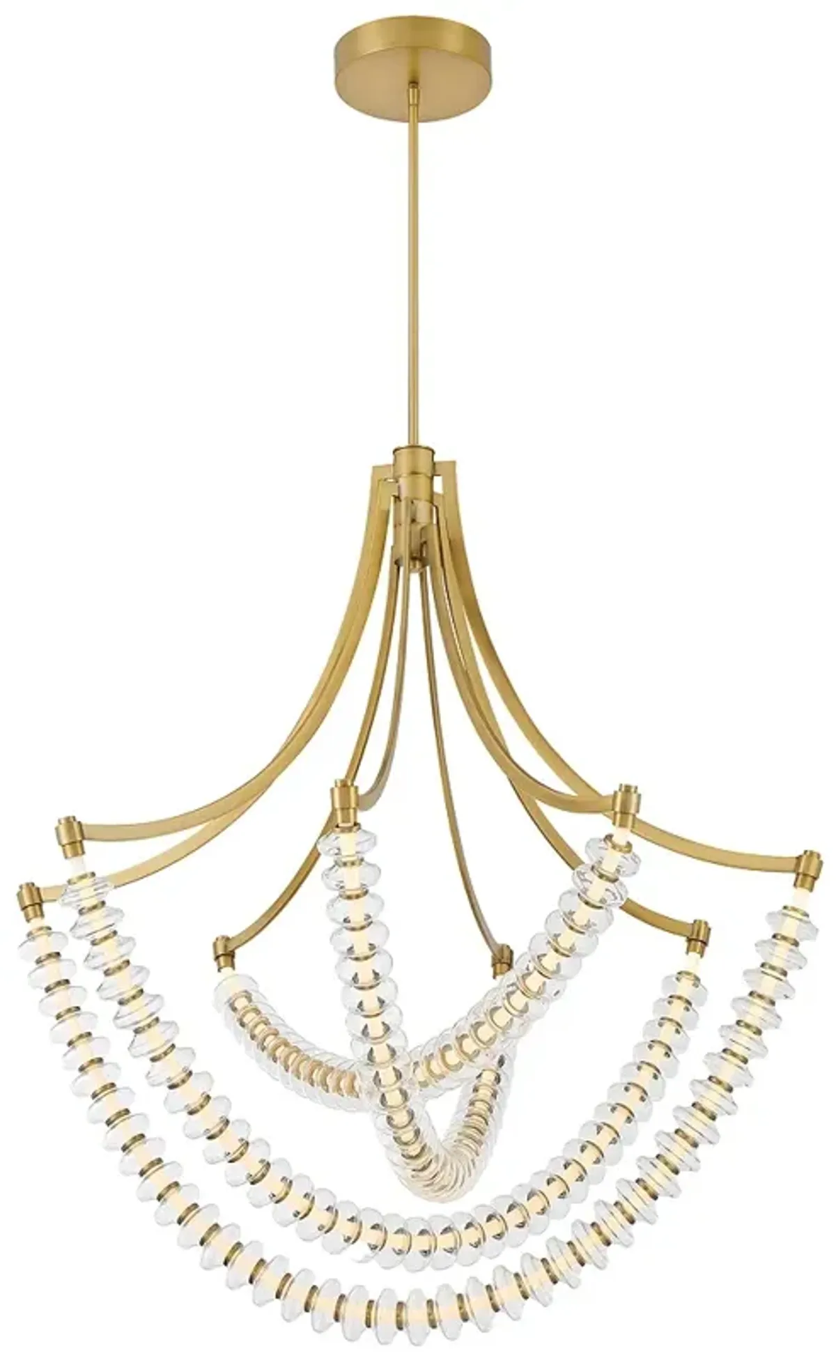 Pearl 39 1/4" Wide Legacy Brass LED Tiered Chandelier