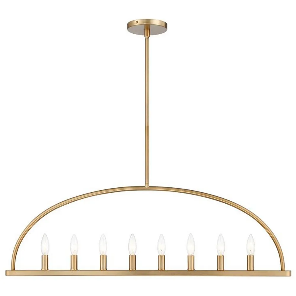 Abbott 8 Light Vibrant Gold Linear Chandelier