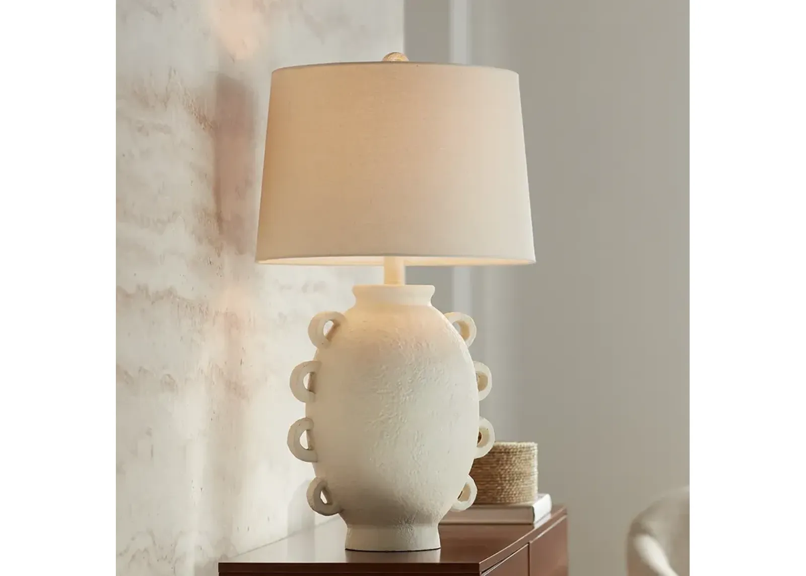 Possini Euro Loop 31 1/2” Modern White Jar Table Lamp by Lamps Plus