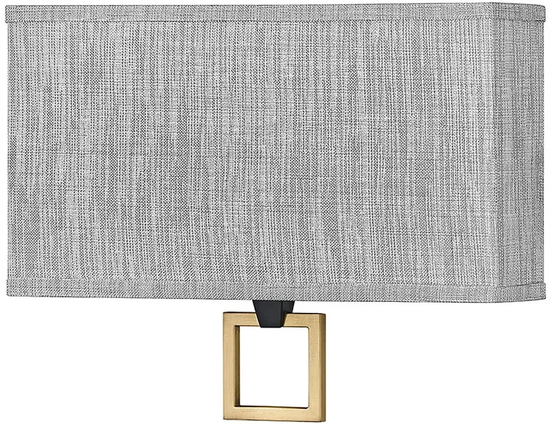 Link 11 1/2" High Black with Gray Linen Shade Wall Sconce