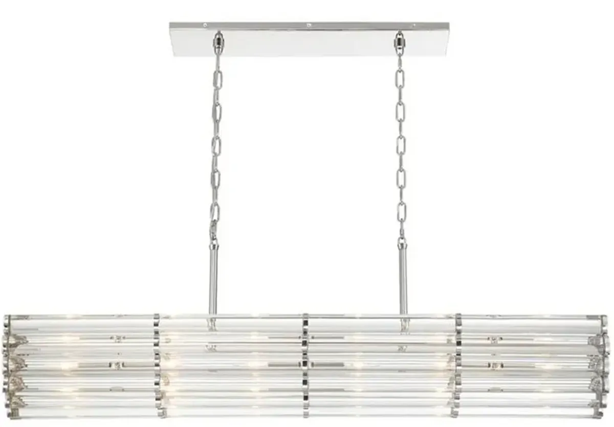 Elliot 6 Light Polished Nickel Linear Chandelier