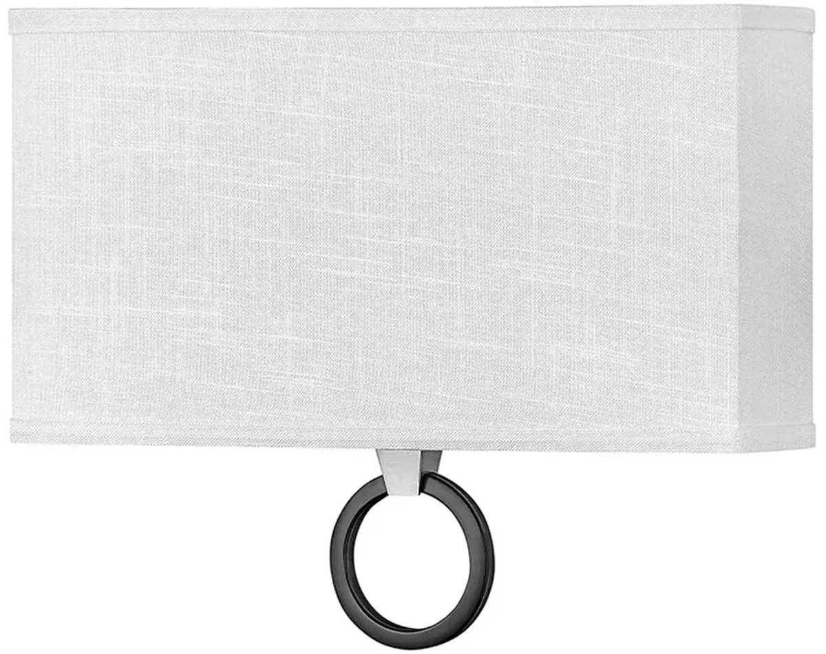 Link 11 3/4" High Nickel with Off-White Shade Wall Sconce