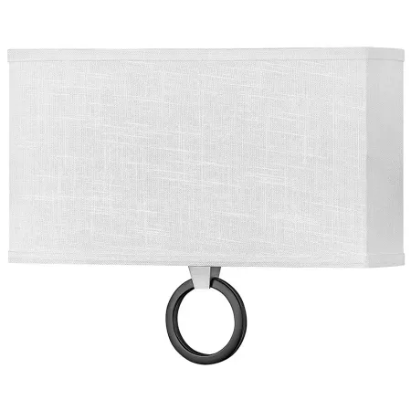 Link 11 3/4" High Nickel with Off-White Shade Wall Sconce