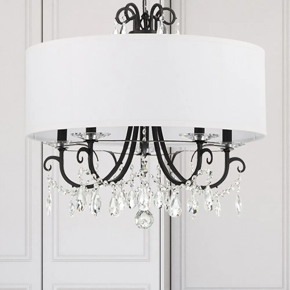 Othello 5 Light Matte Black Chandelier