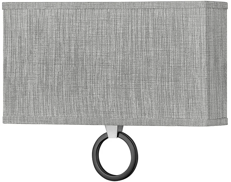 Link 11 3/4" High Nickel with Gray Linen Shade Wall Sconce