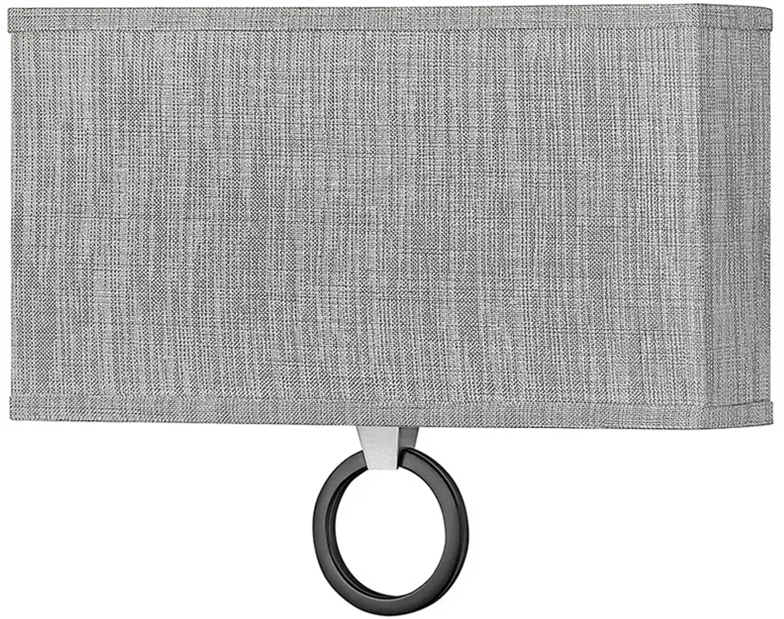 Link 11 3/4" High Nickel with Gray Linen Shade Wall Sconce