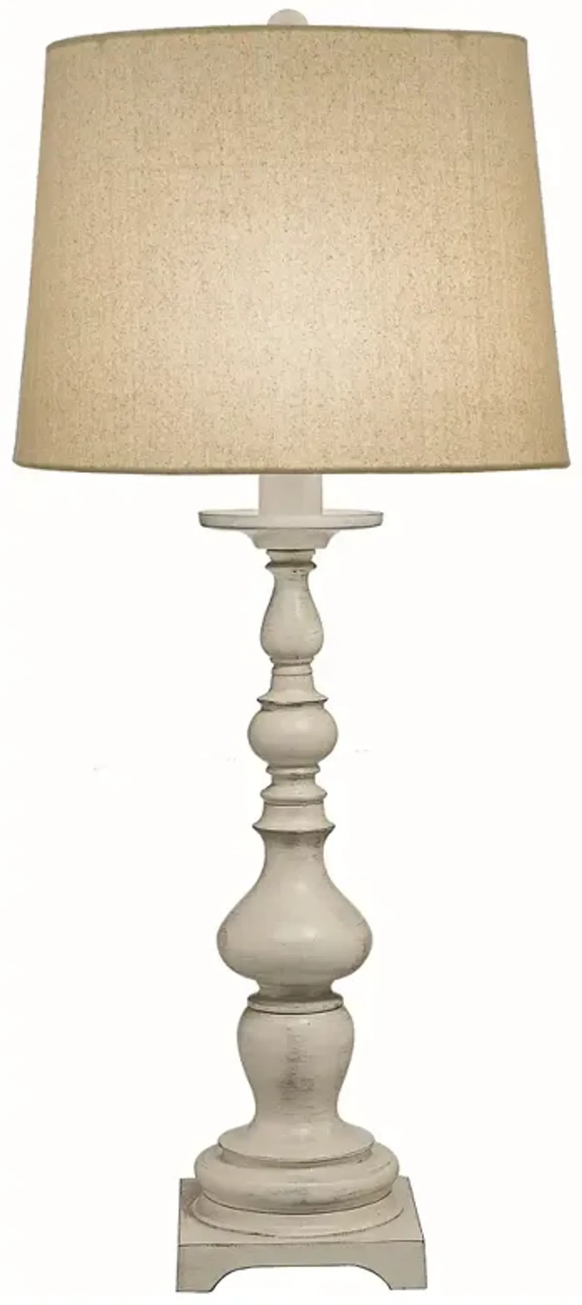 Stiffel Ballast 32" Distressed White Finish Traditional Table Lamp