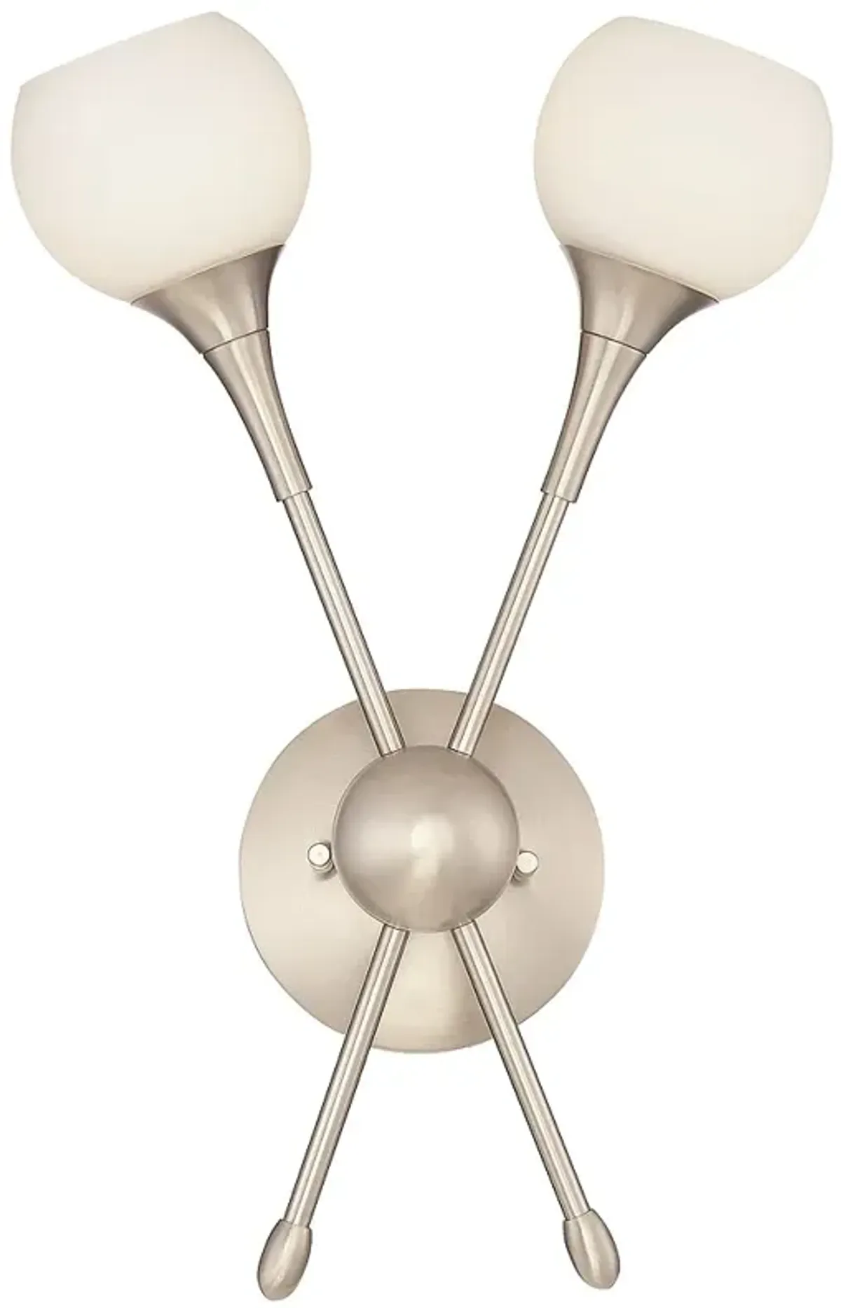 George Kovacs  Pontil 2-Light Brushed Nickel Wall Sconce