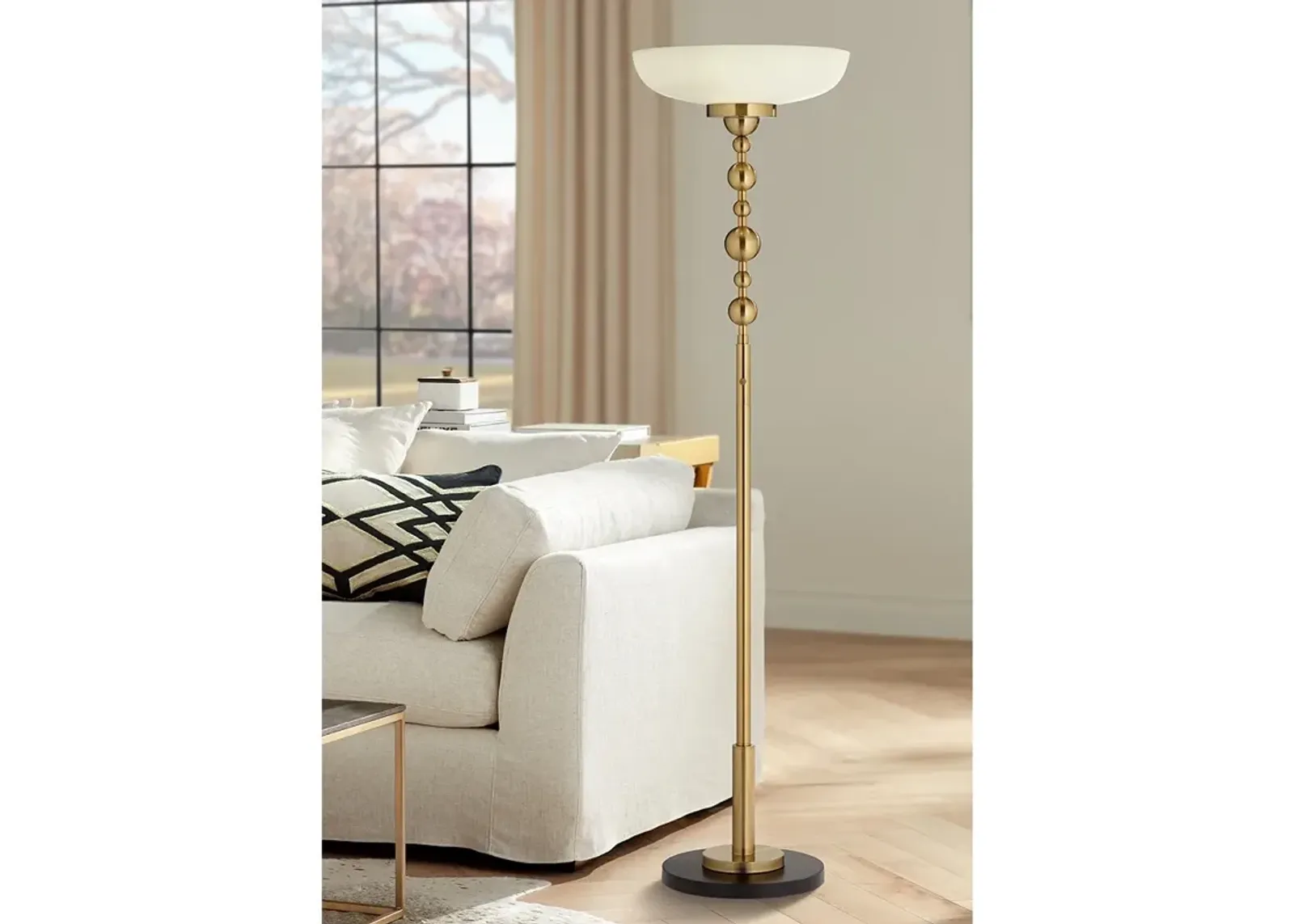 Possini Euro Summit Gold 71" Light Blaster Torchiere Floor Lamp