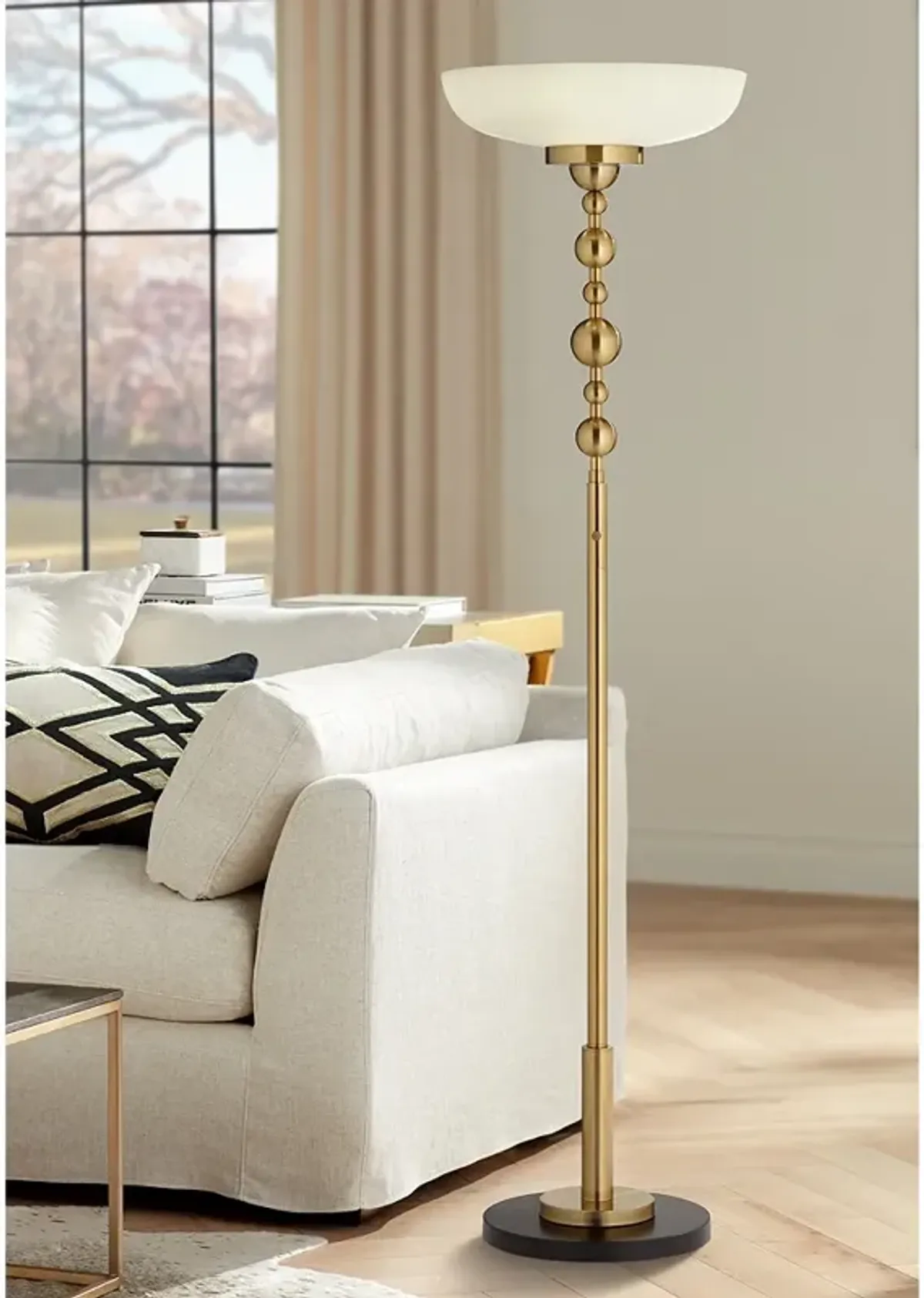 Possini Euro Summit Gold 71" Light Blaster Torchiere Floor Lamp