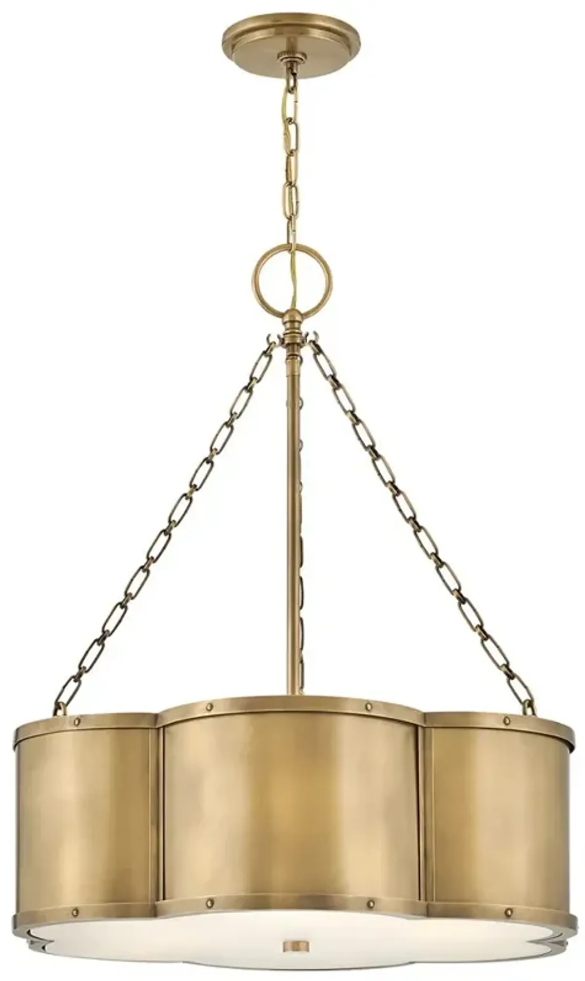 Hinkley Chance 22" Wide Cloverleaf Profile Heritage Brass Chandelier