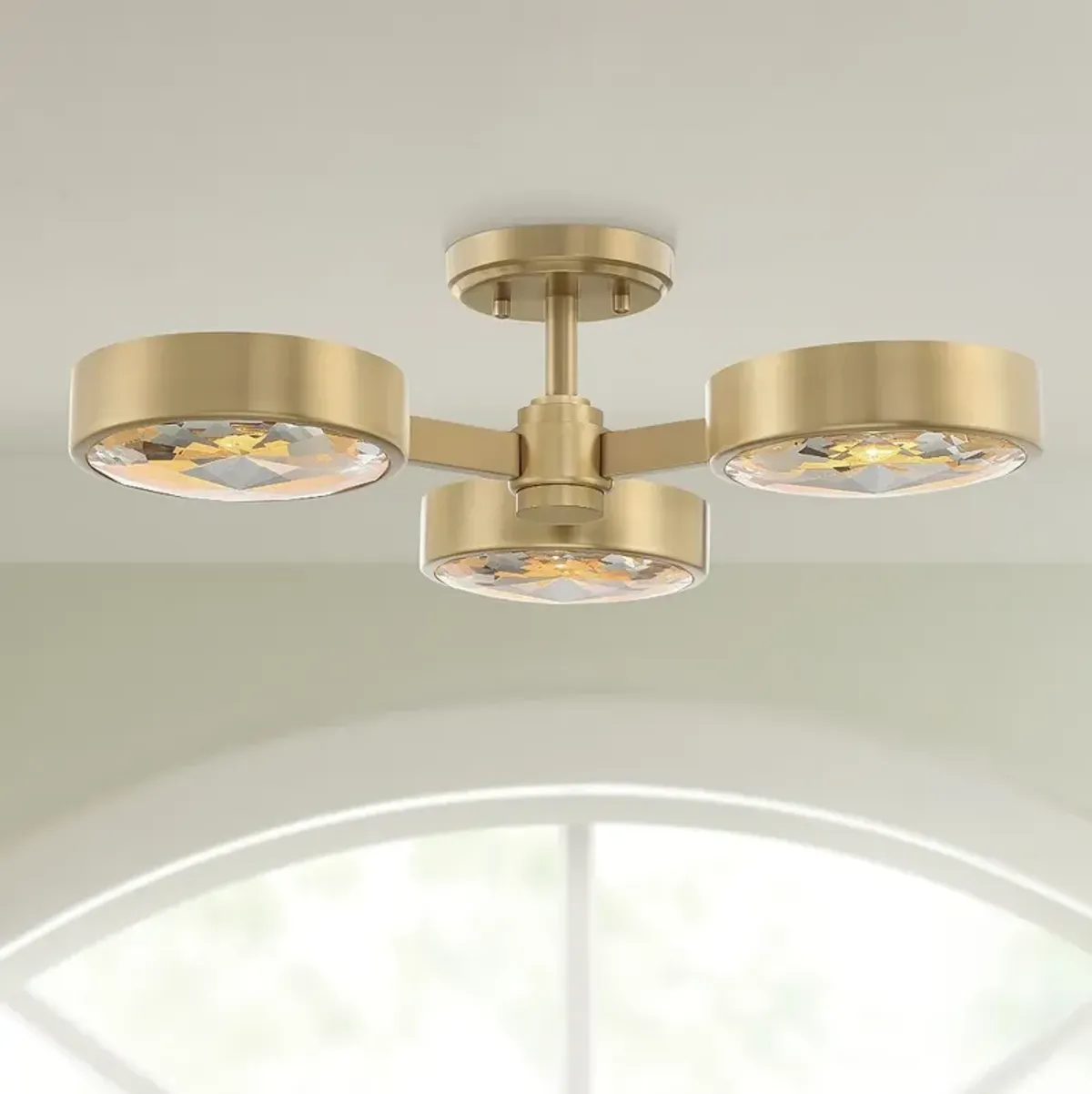 Crystorama Orson 22 1/2"W Modern Gold 3-Light Ceiling Light