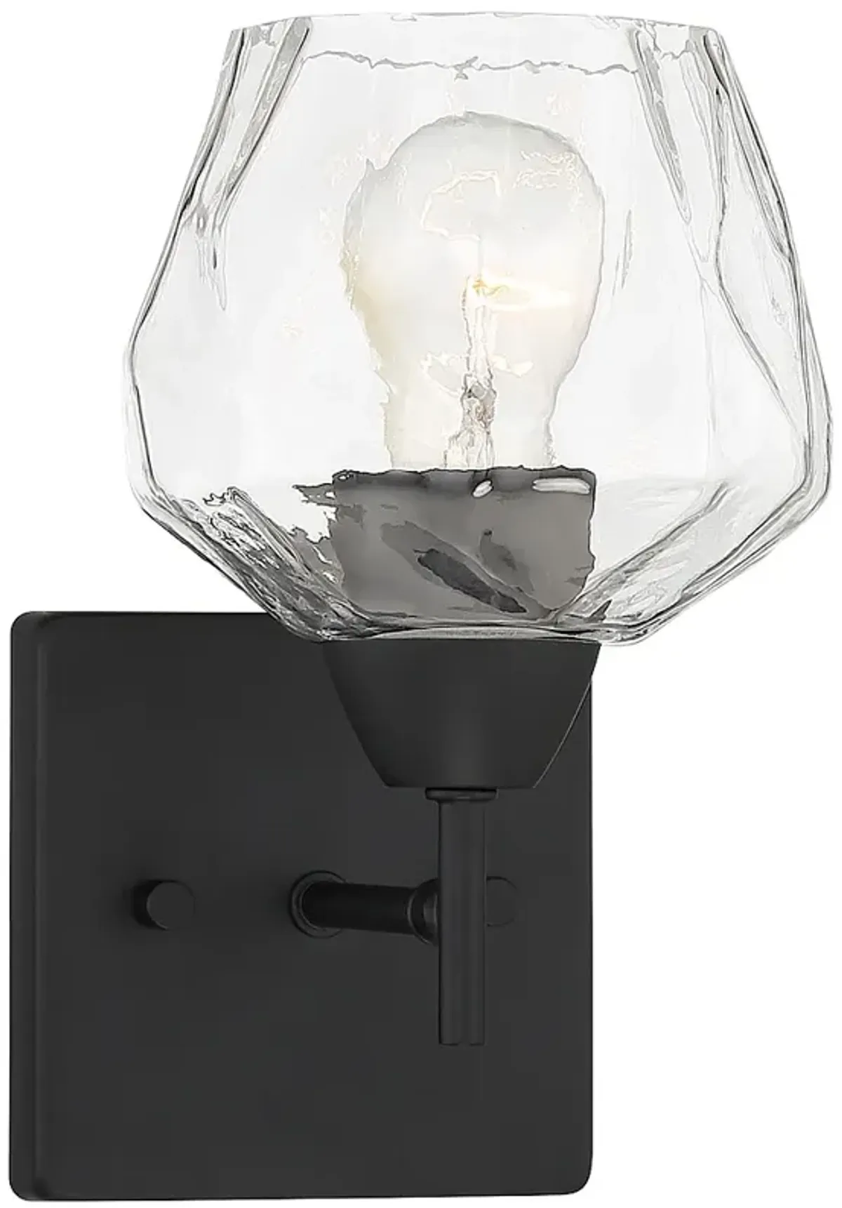 Minka Lavery Camrin 5 1/2" Wide Black and Clear Glass Bath Wall Sconce