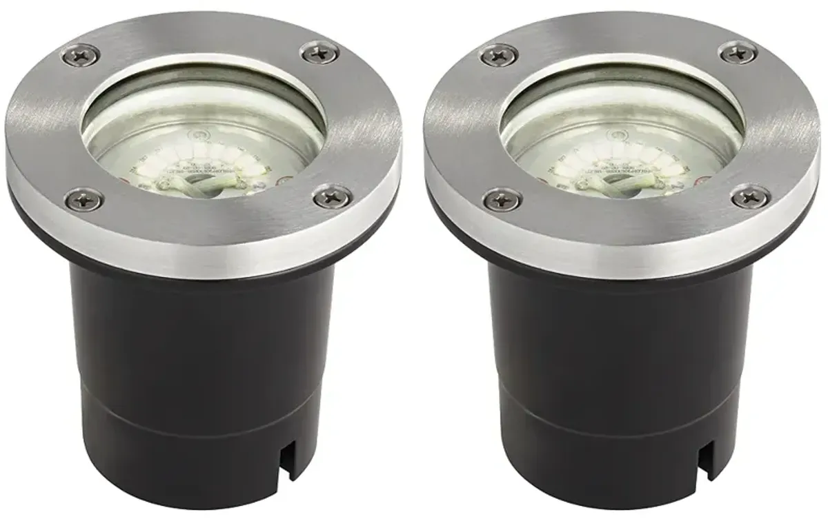 Teka 3 3/4"W Black LED In-Ground Landscape Lights Set of 2