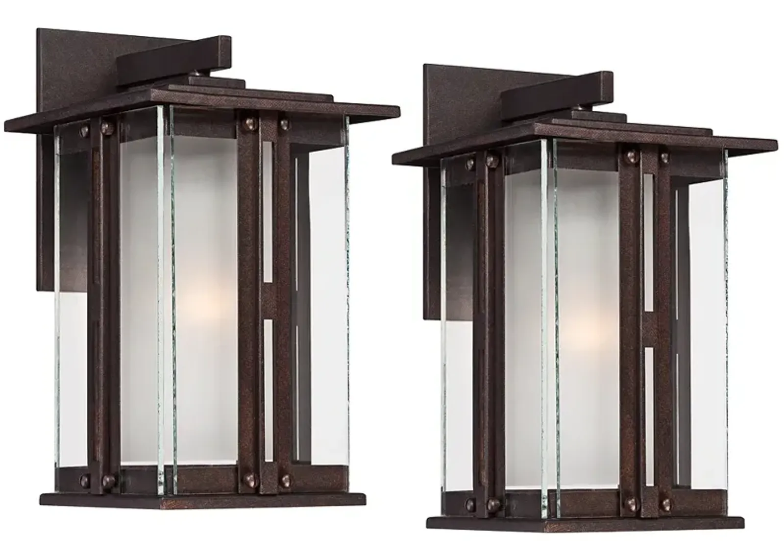 Franklin Iron Fallbrook 11 3/4" Bronze Outdoor Wall Lights Set of 2