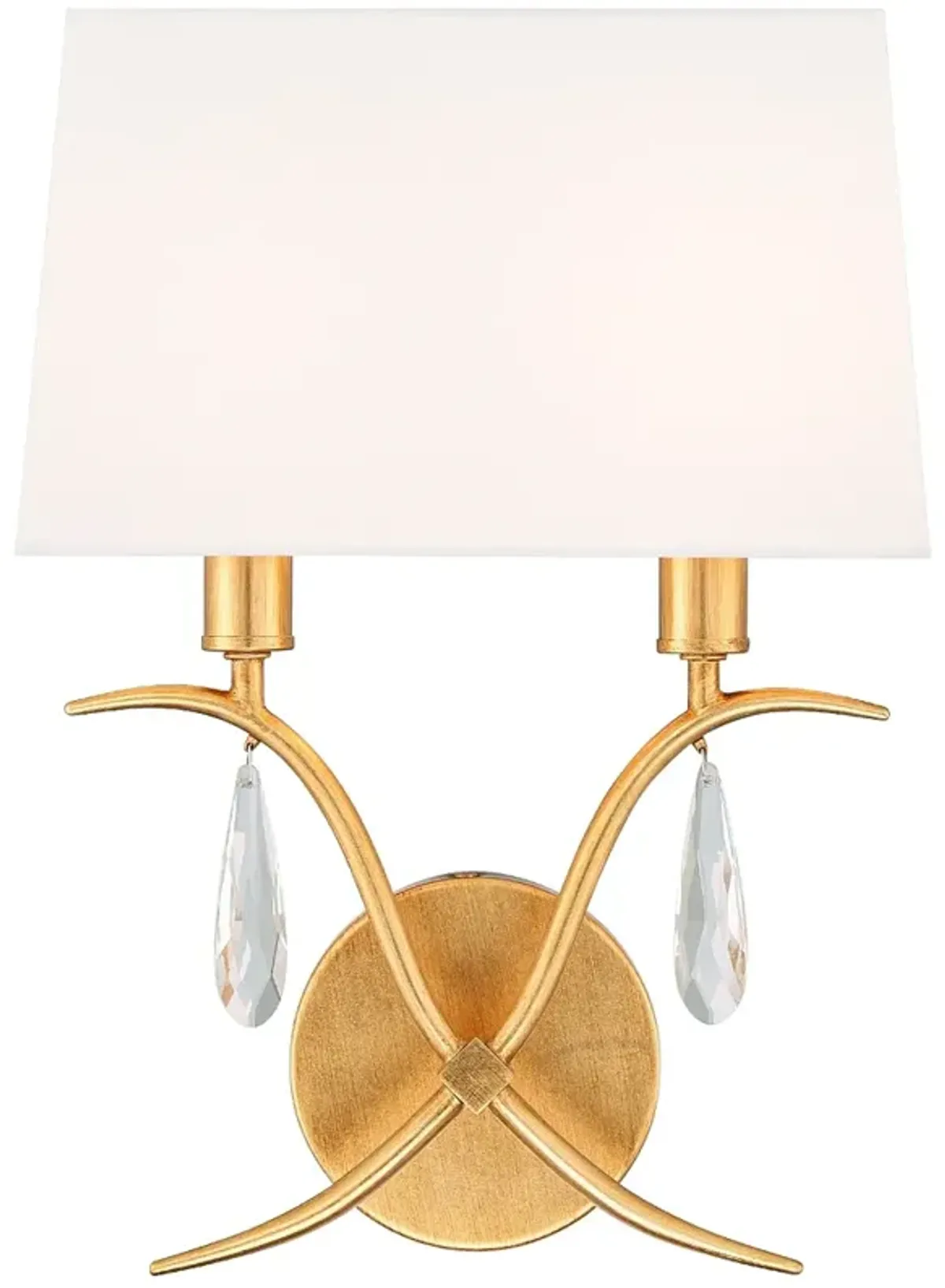 Crystorama Rollins 14" High Antique Gold 2-Light Wall Sconce