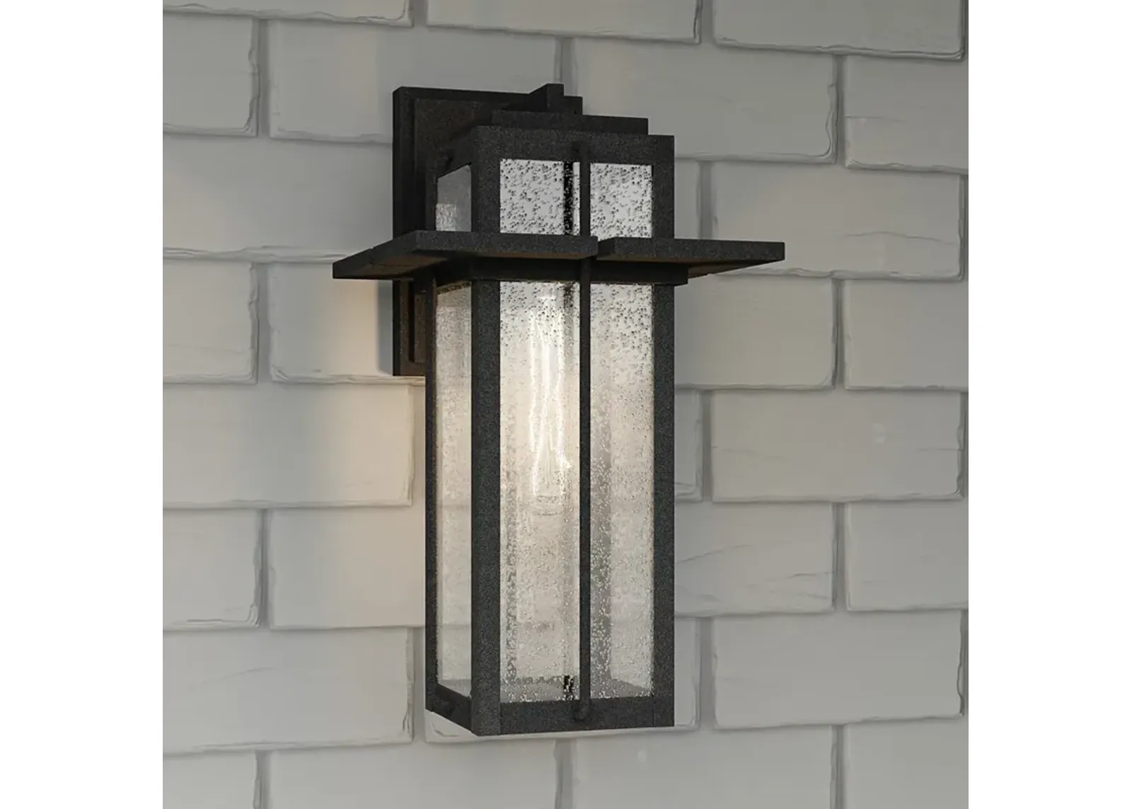 Quoizel Randall 16 1/2" High Mottled Black Outdoor Wall Light