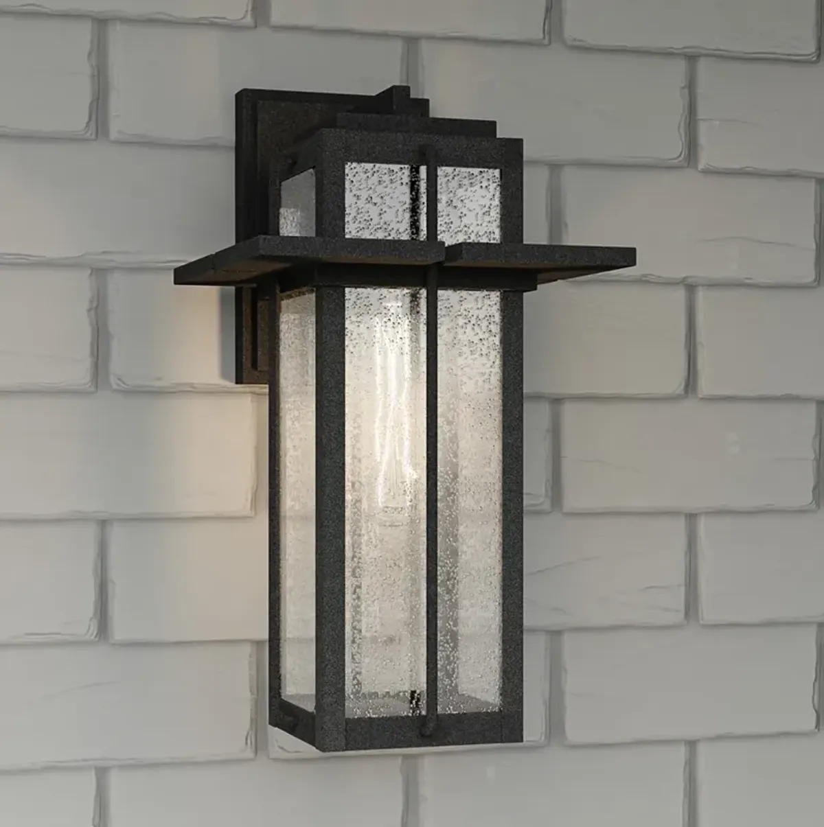 Quoizel Randall 16 1/2" High Mottled Black Outdoor Wall Light