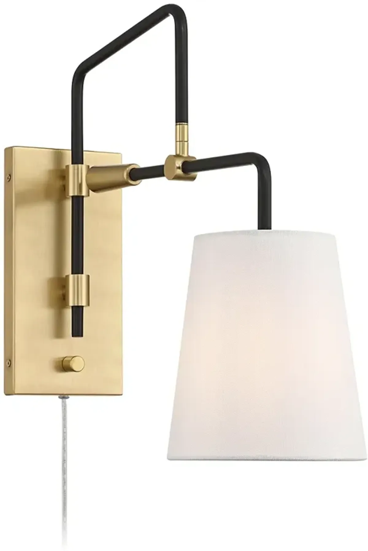 Possini Euro Azune 17"H Antique Brass Swing Arm Plug-In Wall Lamp