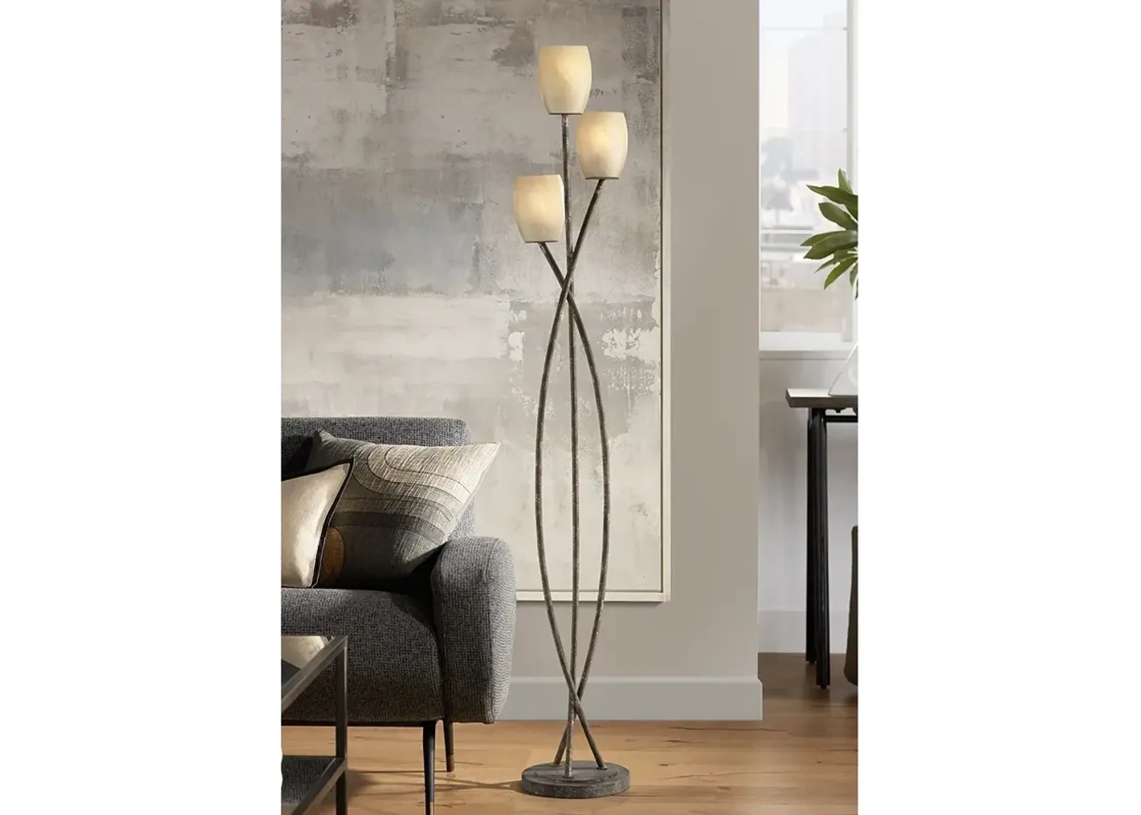 Franklin Iron Works Vierra Trio 68" High Copper Bronze Floor Lamp