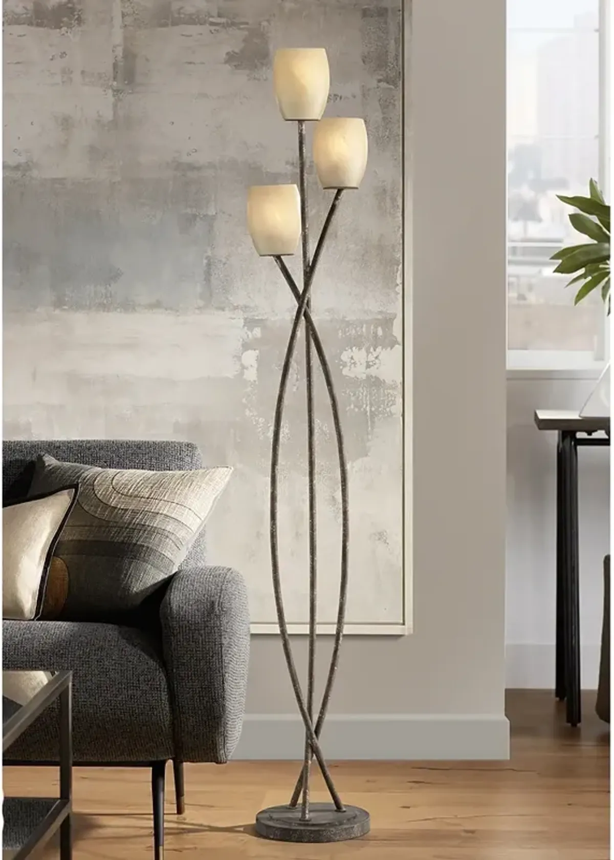 Franklin Iron Works Vierra Trio 68" High Copper Bronze Floor Lamp