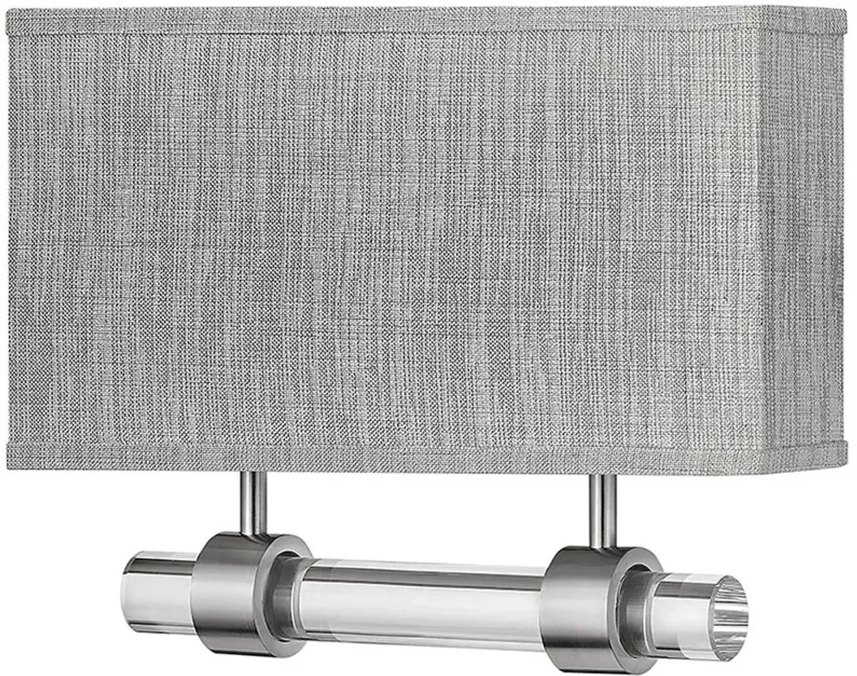 Luster 11 3/4"H Nickel with Heather Gray Shade Wall Sconce