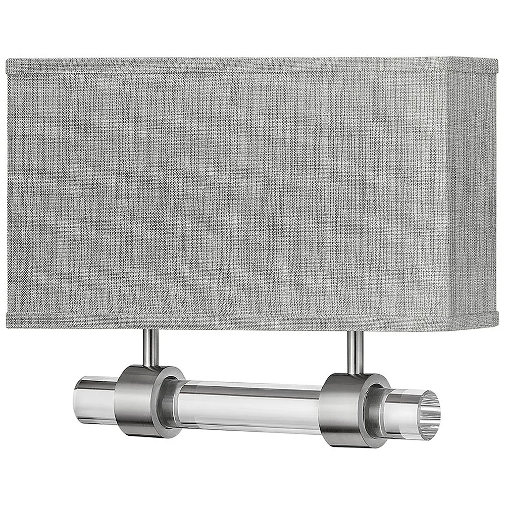 Luster 11 3/4"H Nickel with Heather Gray Shade Wall Sconce