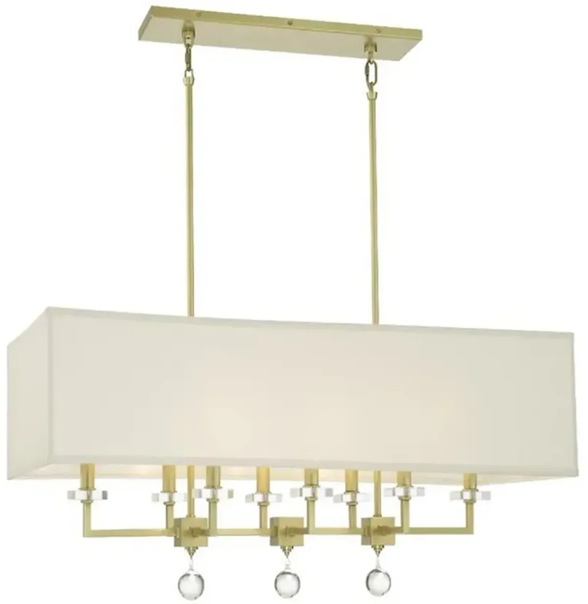 Crystorama Paxton 38" Wide Aged Brass Linear Chandelier