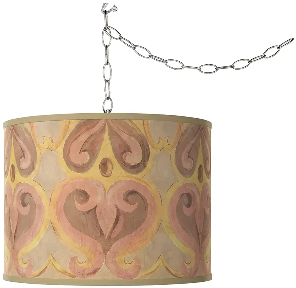 Giclee Glow 13 1/2" Wide Aurelia Pattern Shade Plug-In Swag Pendant