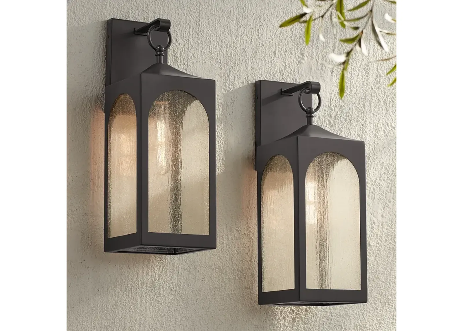 Possini Euro Tyne 20.5" Bronze Lantern Outdoor Wall Lights Set of 2