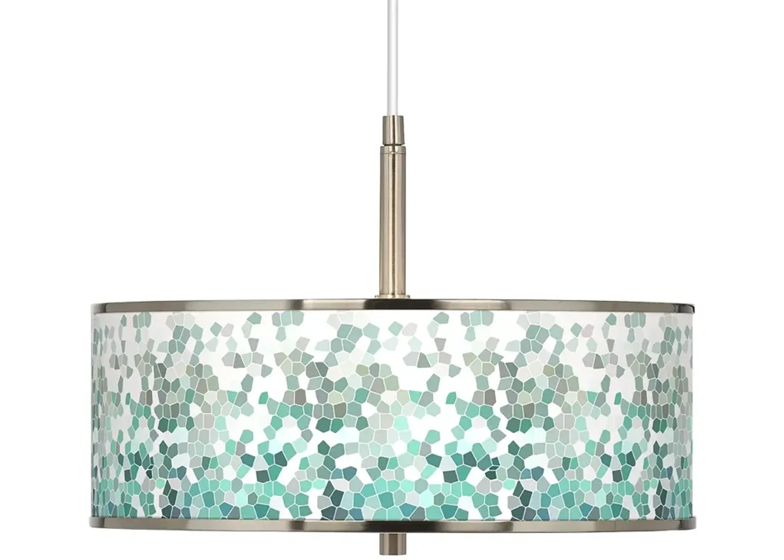 Aqua Mosaic Giclee Glow 16" Wide Pendant Light