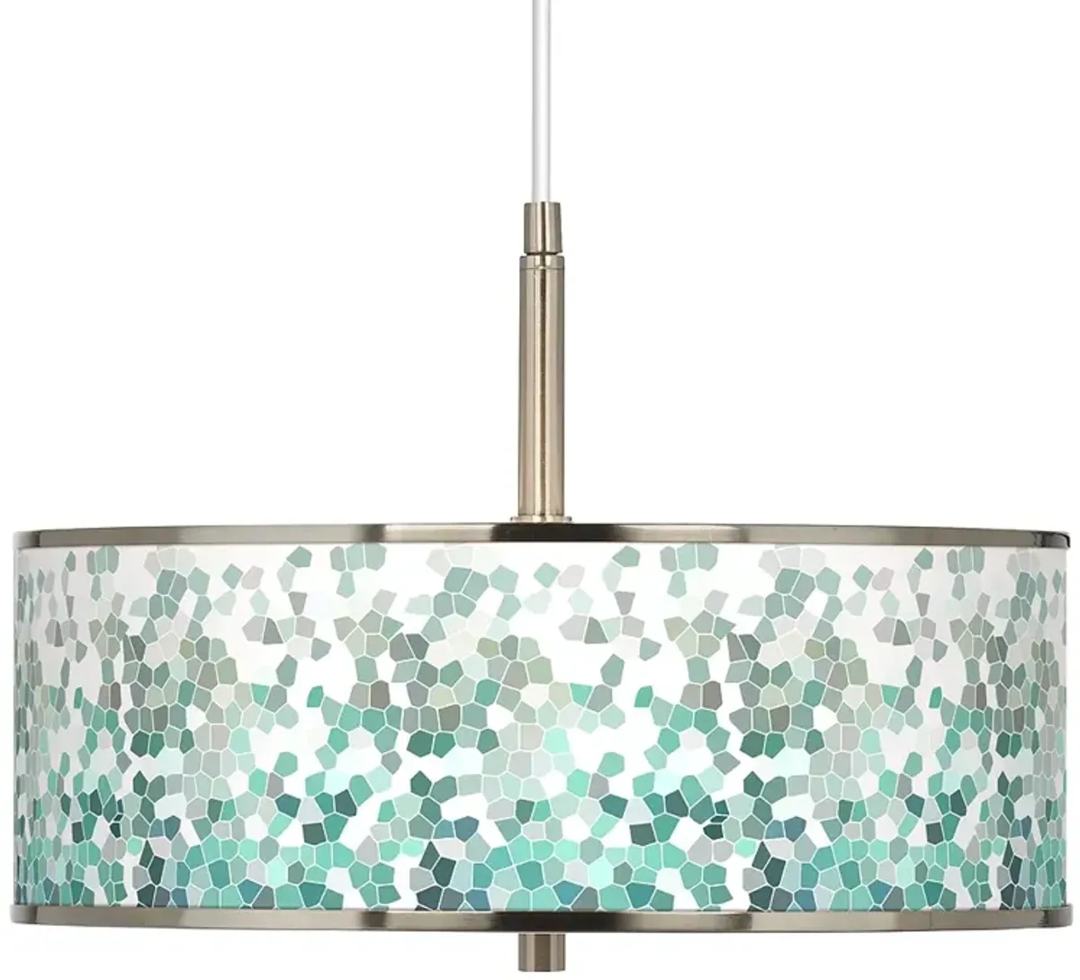 Aqua Mosaic Giclee Glow 16" Wide Pendant Light