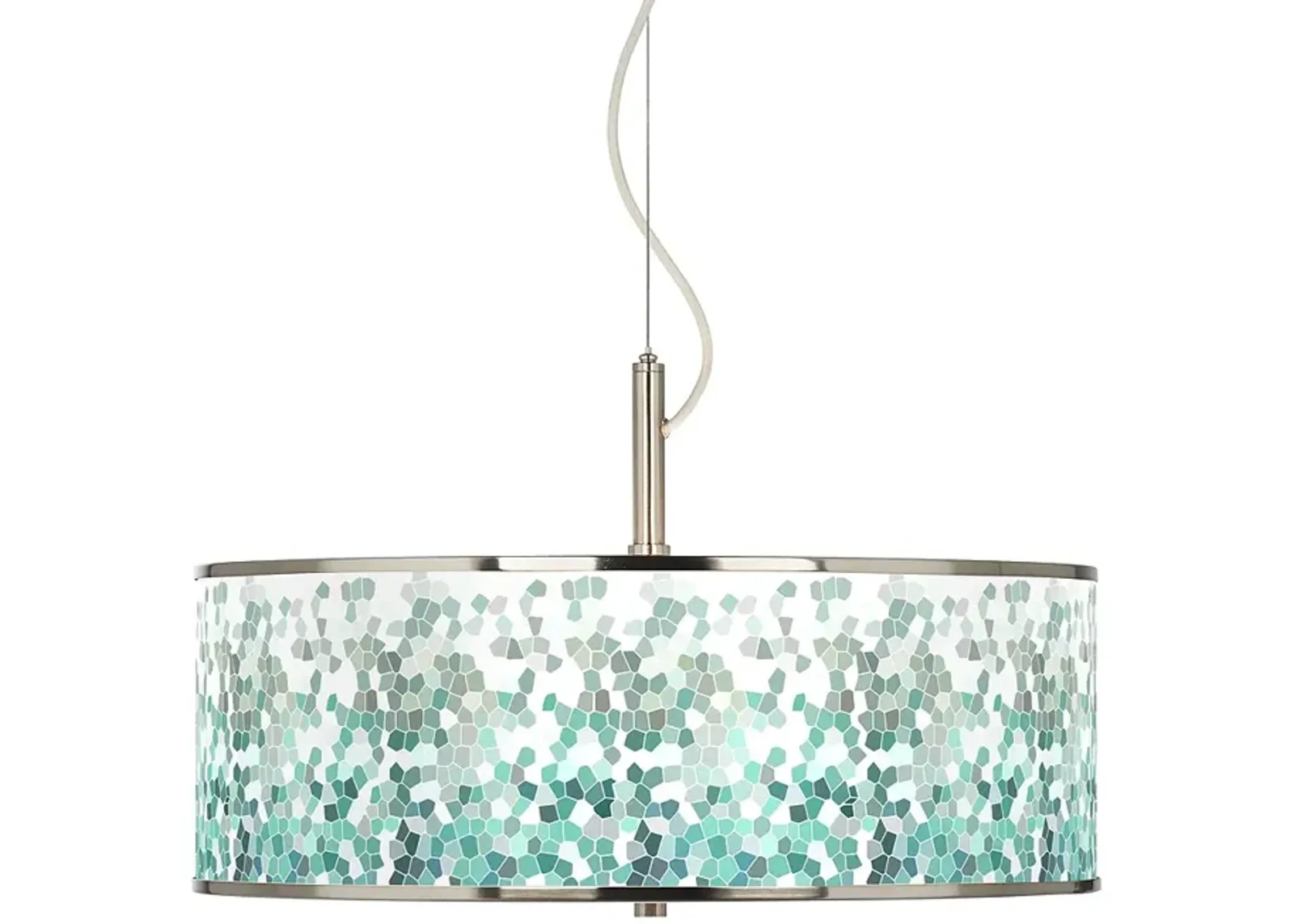 Aqua Mosaic Giclee Glow 20" Wide Pendant Light