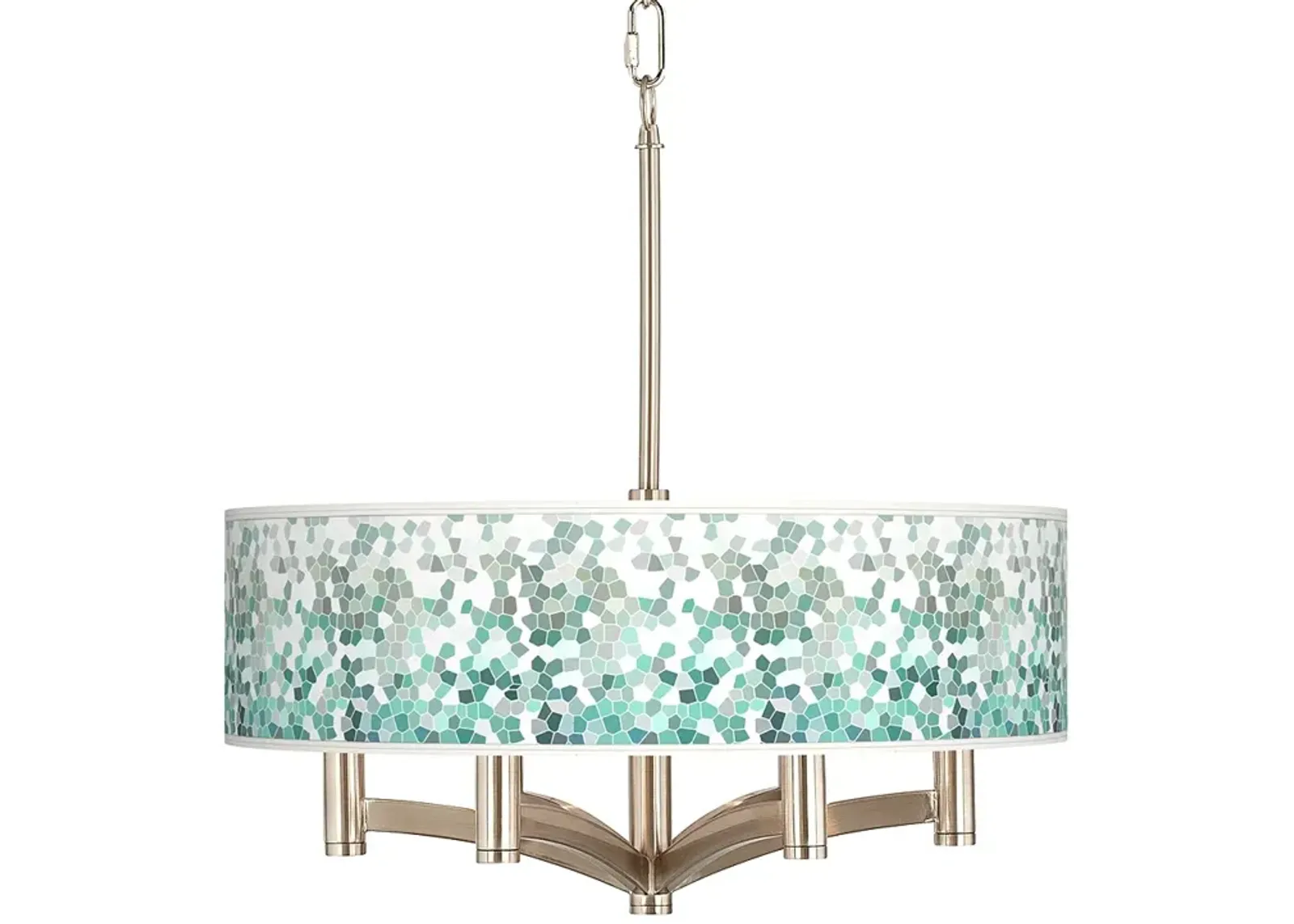 Aqua Mosaic Ava 6-Light Nickel Pendant Chandelier