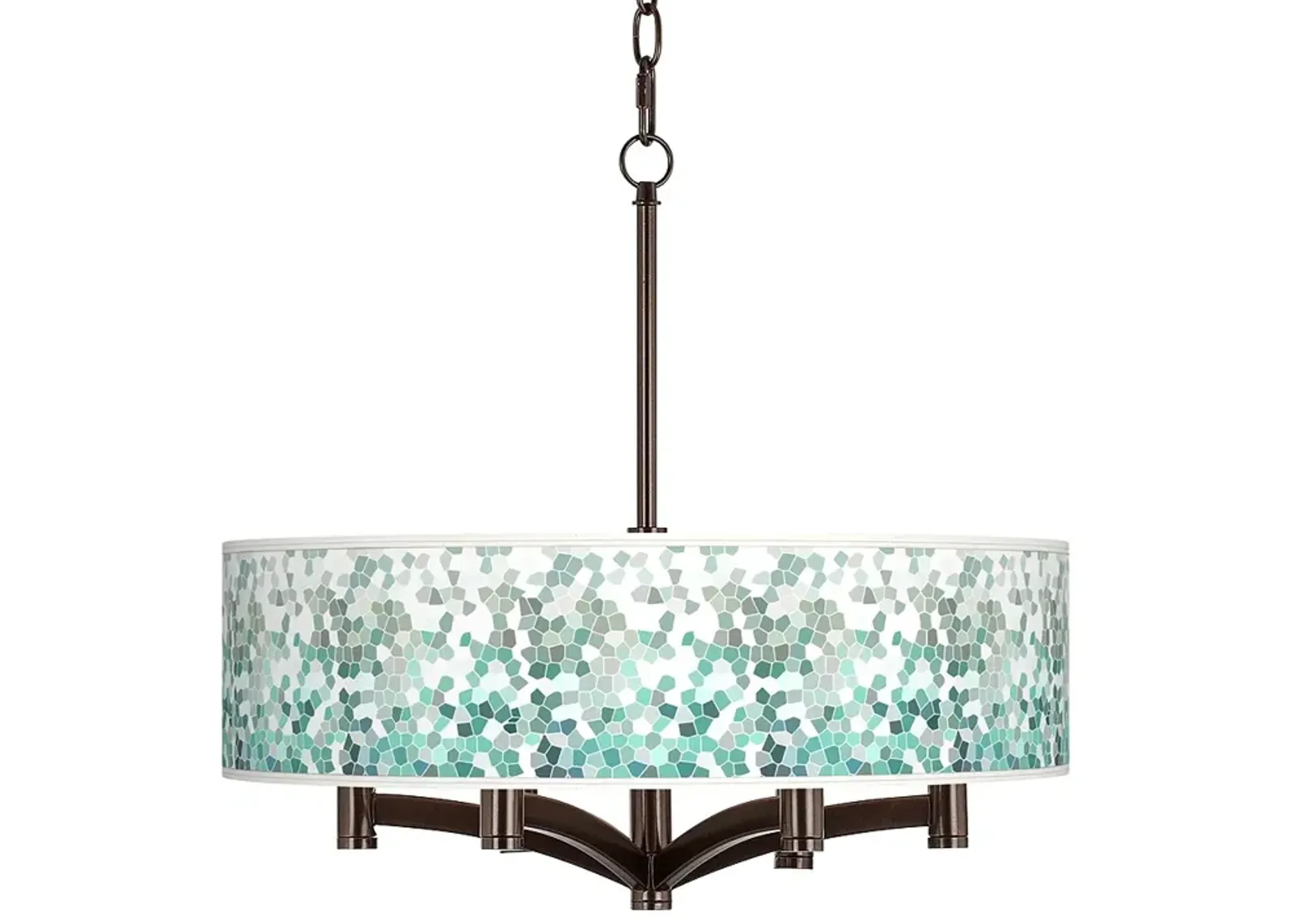 Aqua Mosaic Ava 6-Light Bronze Pendant Chandelier