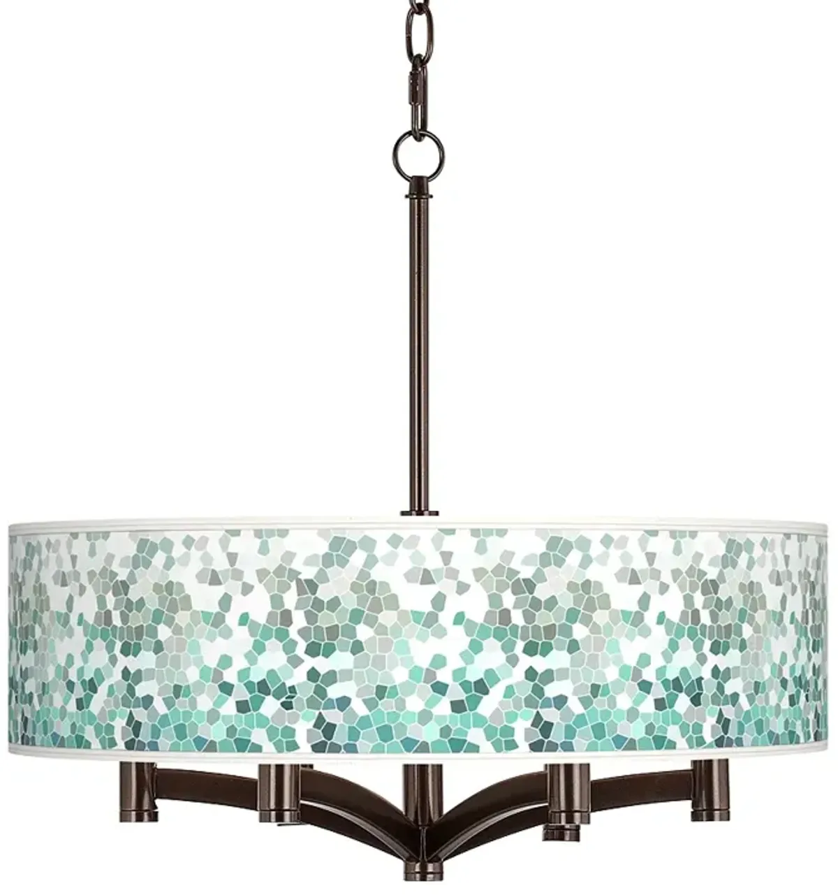 Aqua Mosaic Ava 6-Light Bronze Pendant Chandelier