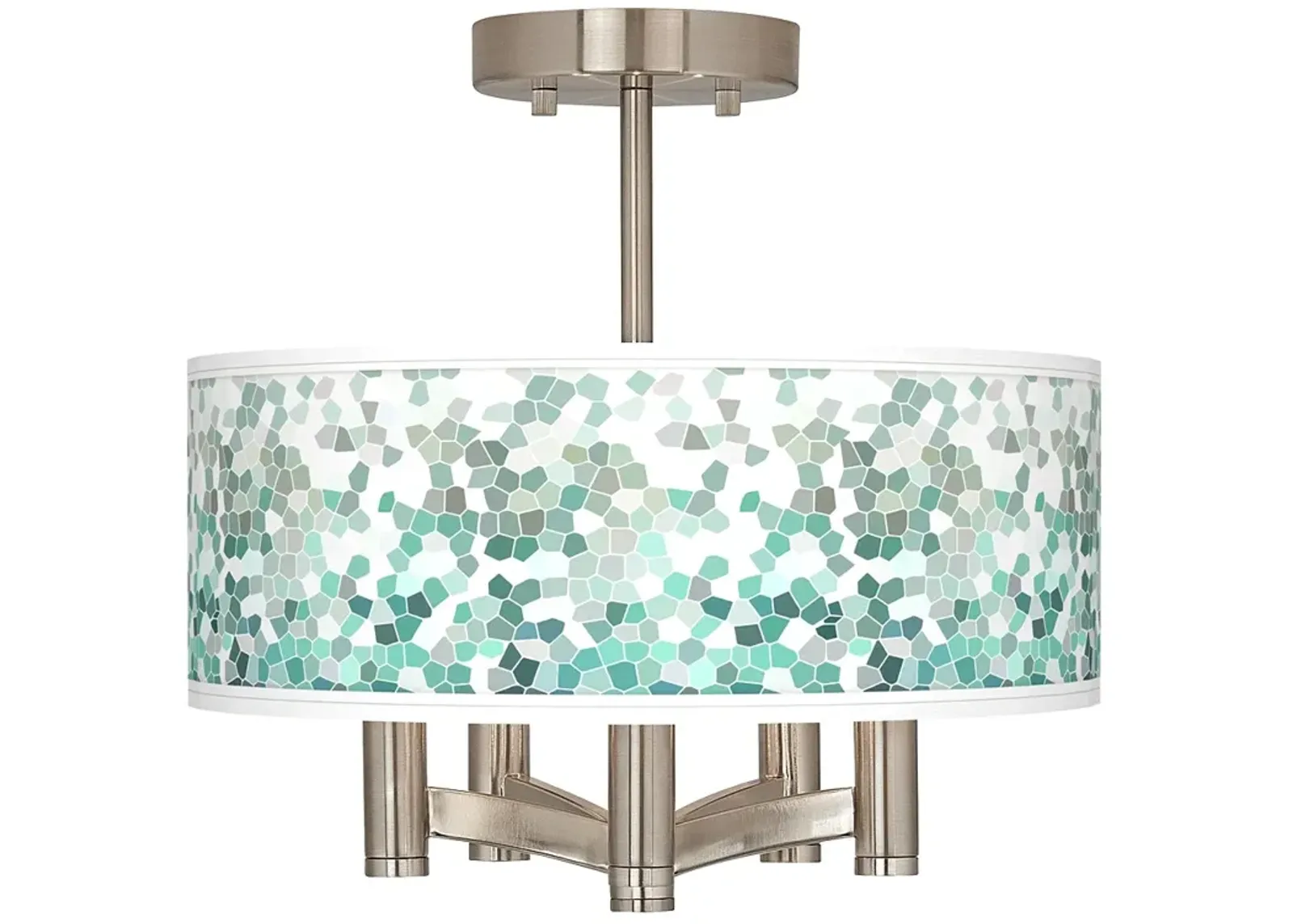 Aqua Mosaic Ava 5-Light Nickel Ceiling Light