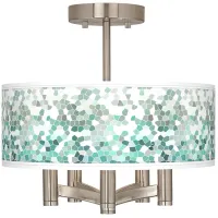 Aqua Mosaic Ava 5-Light Nickel Ceiling Light