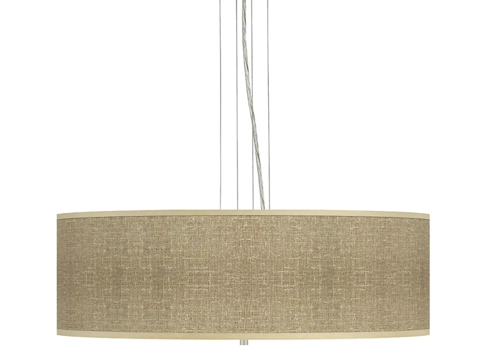 Burlap Print 24" Wide Four Light Pendant Chandelier