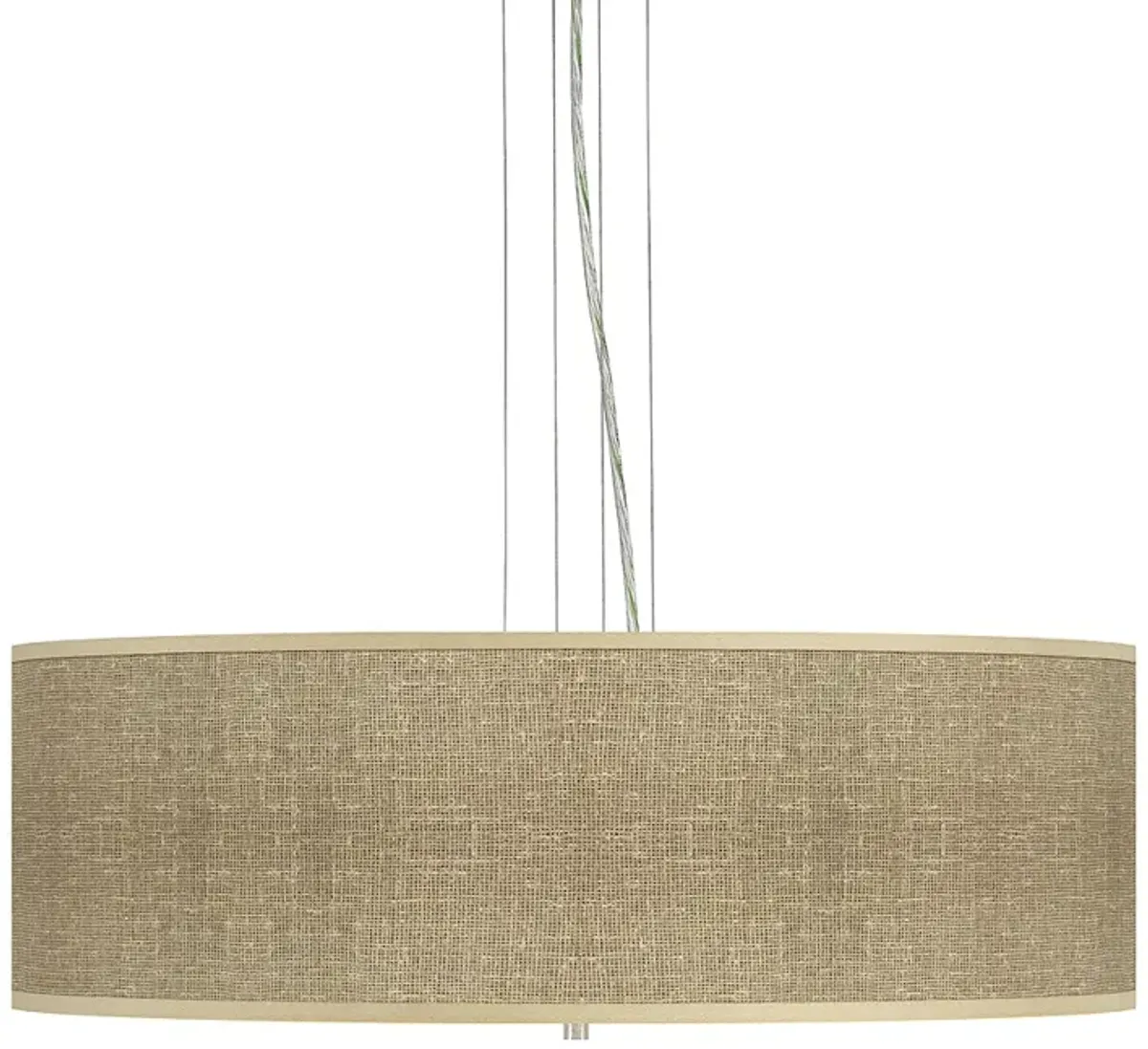 Burlap Print 24" Wide Four Light Pendant Chandelier