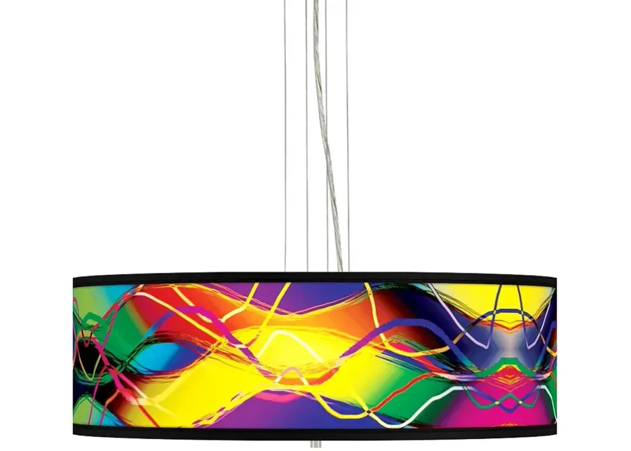 Giclee Gallery 24" Colors in Motion Shade 4-Light Pendant Chandelier