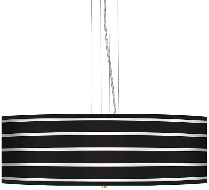 Bold Black Stripe 24" Wide 4-Light Pendant Chandelier