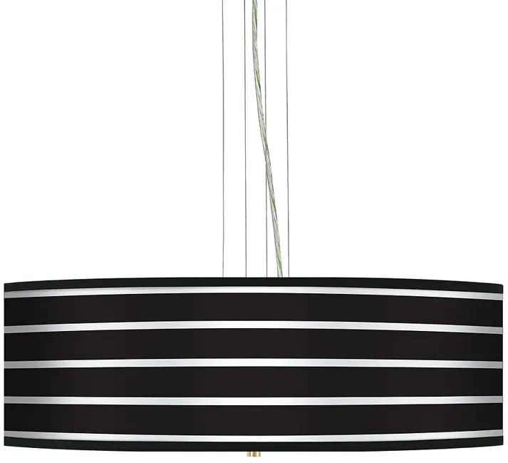 Bold Black Stripe 24" Wide 4-Light Pendant Chandelier