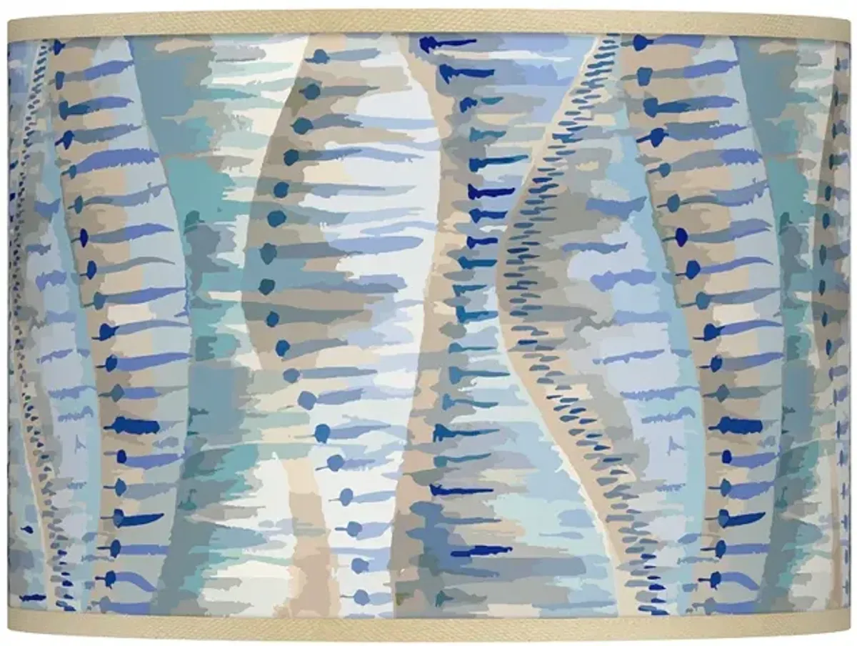 Siren Blue Modern Abstract Giclee Glow Lamp Shade 13.5x13.5x10 (Spider)