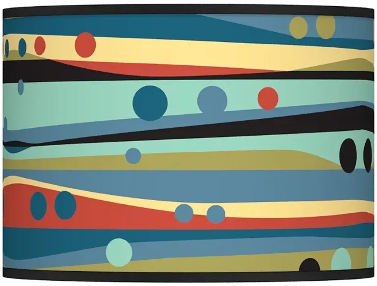 Retro Dots and Waves Giclee Glow Shade 13.5x13.5x10 (Spider)